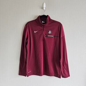 Nike FSU Seminoles Burgundy Dri-fit Long Sleeves Jacket Size M
